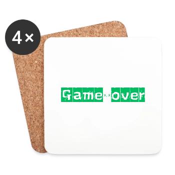 Game x.x over - Untersetzer (4er-Set) - Weiß - Vorne