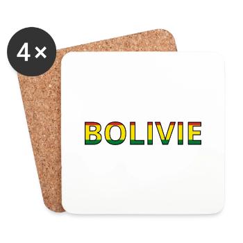 Drapeau Bolivie - Dessous de verre (lot de 4) - blanc - Devant