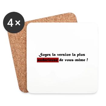 Soyez la version la plus audacieuse de vous même - Dessous de verre (lot de 4) - blanc - Devant