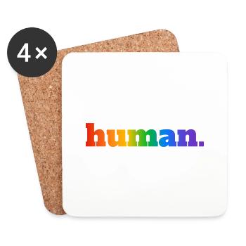 Arc-en-ciel humain - Dessous de verre (lot de 4) - blanc - Devant