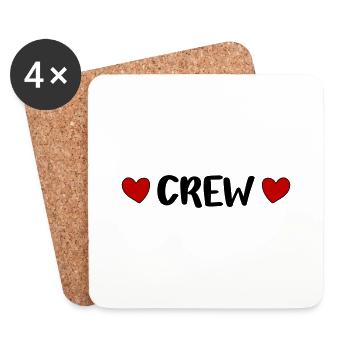 Crew Herz - Untersetzer (4er-Set) - Weiß - Vorne