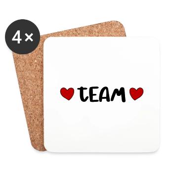 Team Herz - Untersetzer (4er-Set) - Weiß - Vorne