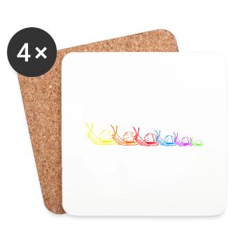 Regenbogen Schnecken Schnecke Schneckenhaus LGBT - Untersetzer (4er-Set) - Weiß - Vorne
