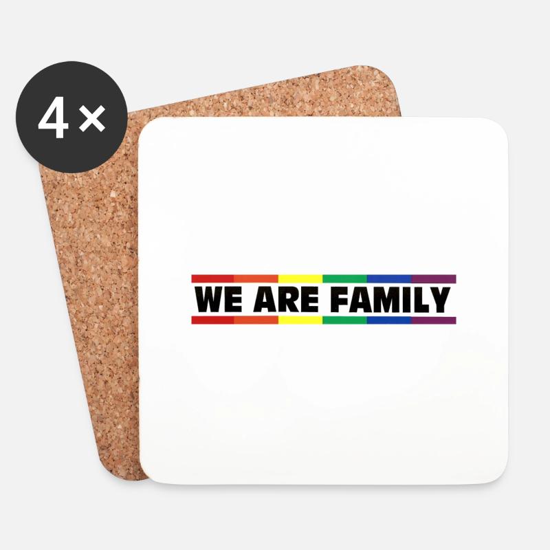 We are Family - Rainbow&Pride - Untersetzer (4er-Set) - Weiß