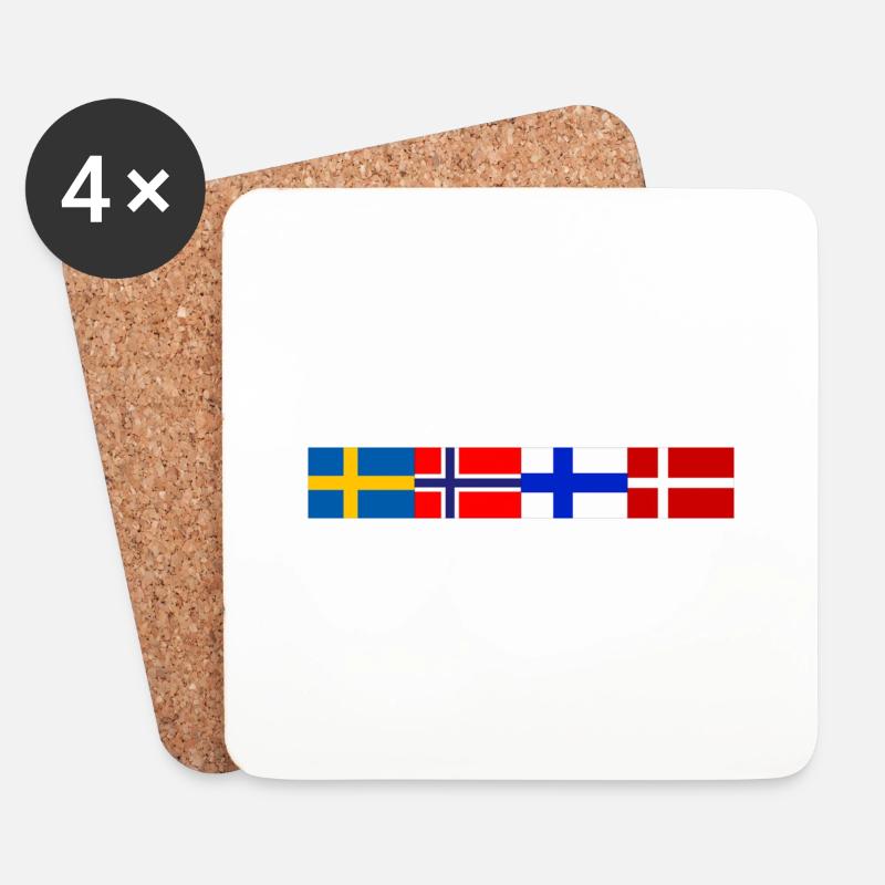 Scandinavian flags close together - Untersetzer (4er-Set) - Weiß