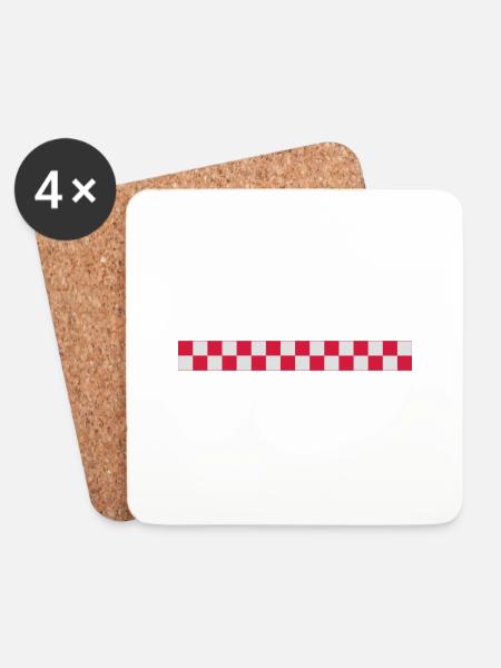 Kroatien Schachbrett - Untersetzer (4er-Set) - Weiß