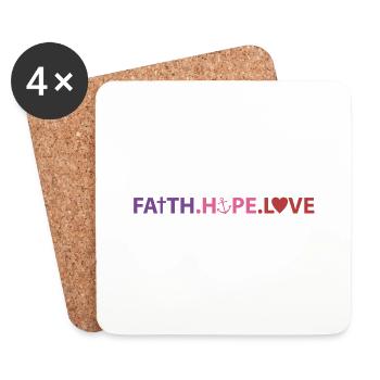 Faith Hope Love - Untersetzer (4er-Set) - Weiß - Vorne