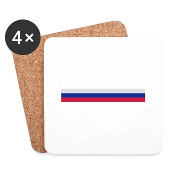 Russische Flagge (Lang) - Untersetzer (4er-Set) - Weiß - Vorne