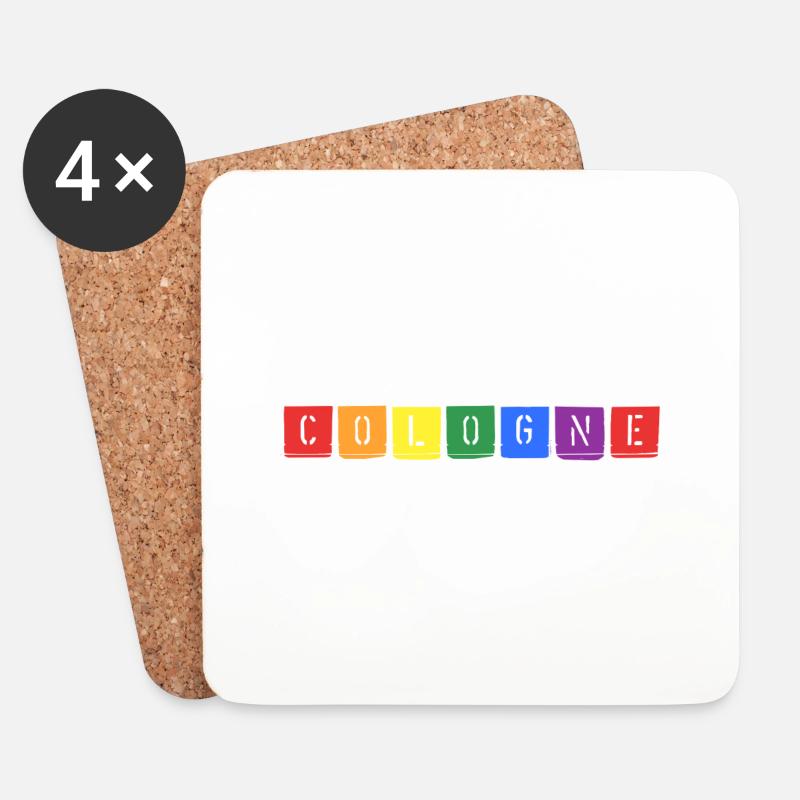 Rainbow Cologne - Untersetzer (4er-Set) - Weiß