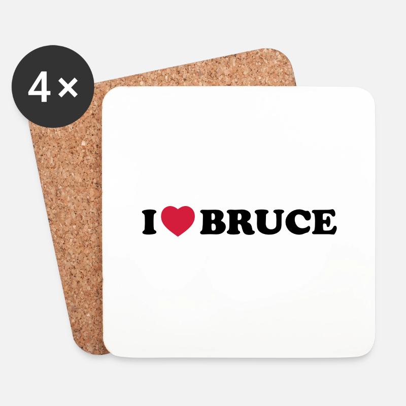 I love bruce - Untersetzer (4er-Set) - Weiß