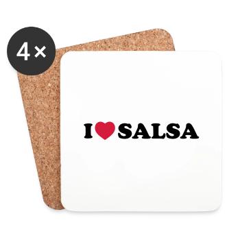 I love salsa - Dessous de verre (lot de 4) - blanc - Devant