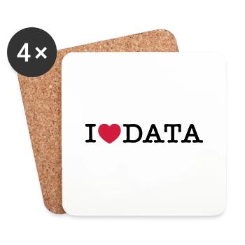 Daten I Love - Untersetzer (4er-Set) - Weiß - Vorne