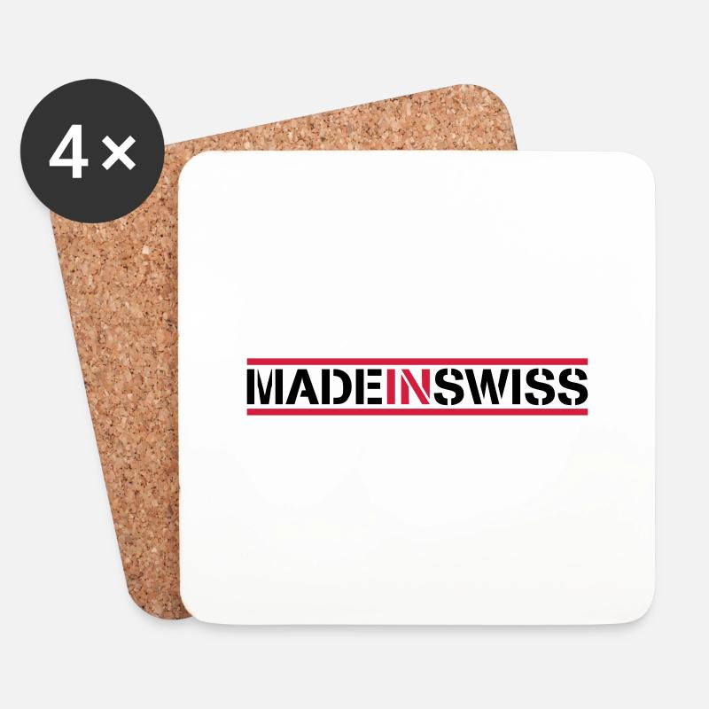 Made In Swiss Logo Design - Untersetzer (4er-Set) - Weiß