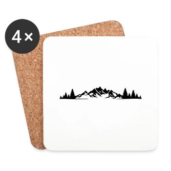 Natur - Berge Wald - Untersetzer (4er-Set) - Weiß - Vorne
