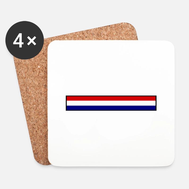 Holland Flagge - Untersetzer (4er-Set) - Weiß
