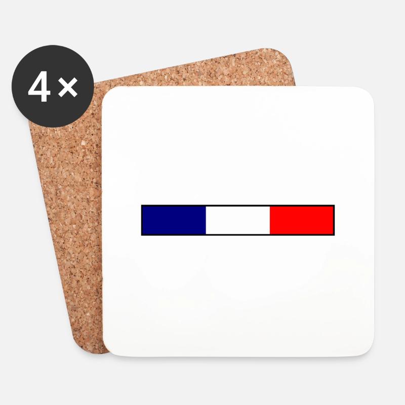Frankreich Flagge - Untersetzer (4er-Set) - Weiß