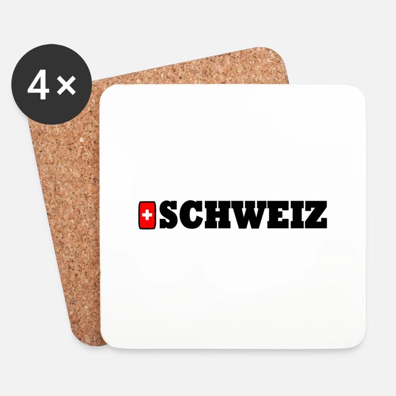 Schweiz - Untersetzer (4er-Set) - Weiß