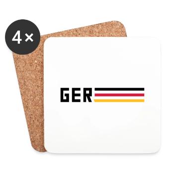 GER drapeau logo équipe équipe Allemagne sport - Dessous de verre (lot de 4) - blanc - Devant