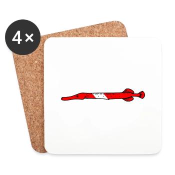Trompetenfisch von Scuba.Style - Untersetzer (4er-Set) - Weiß - Vorne