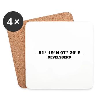 Gevelsberg coordinates - Coasters (set of 4) - white - Front
