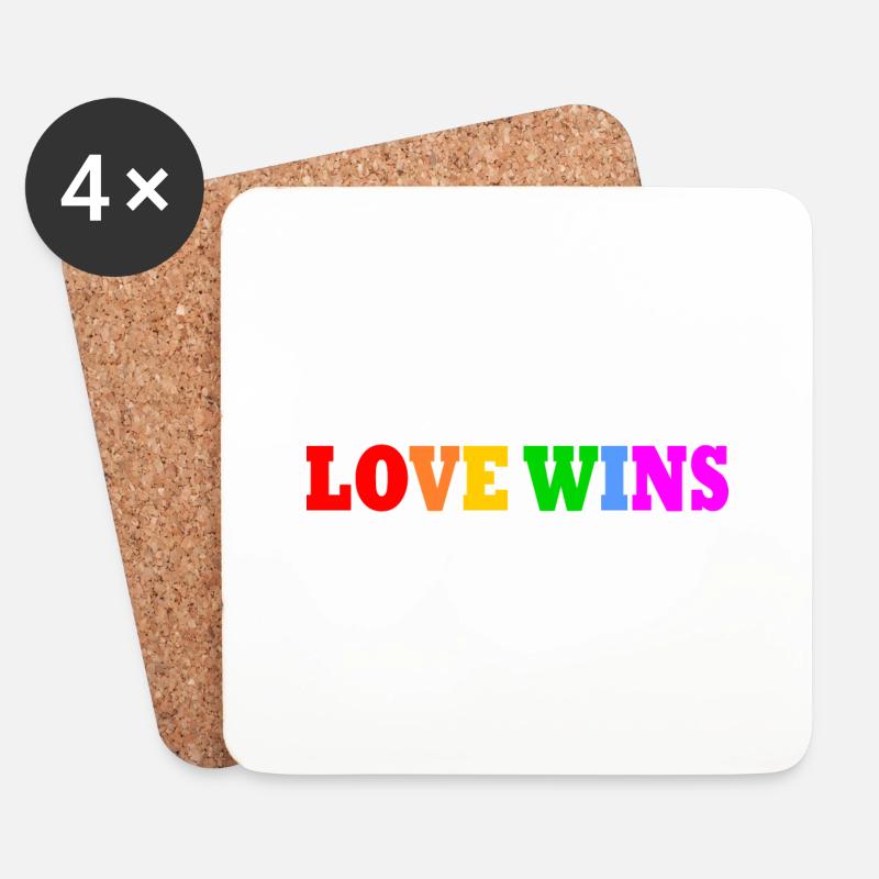 Love wins - Untersetzer (4er-Set) - Weiß