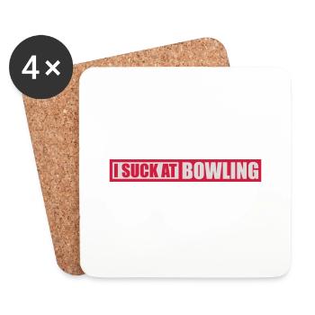 Je suis nul au bowling - Dessous de verre (lot de 4) - blanc - Devant