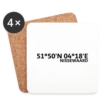 Coordonnées Nissewaard - Dessous de verre (lot de 4) - blanc - Devant