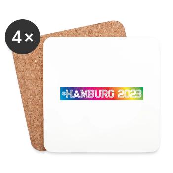 Hamburg 2023 Bunt - Untersetzer (4er-Set) - Weiß - Vorne