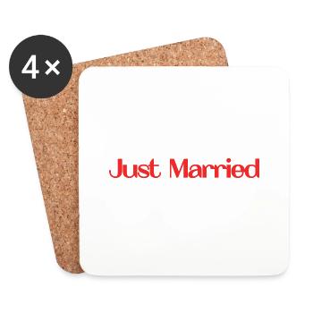ICH LIEBE DICH. PAAR. ICH HABE GERADE GEHEIRATET. Junggesellinnenabschied. LIEBE - Untersetzer (4er-Set) - Weiß - Vorne