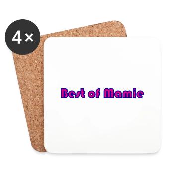 MAMIE. FÊTE DES MÈRES. BONNE FÊTE MAMIE. JE T'AIME - Dessous de verre (lot de 4) - blanc - Devant