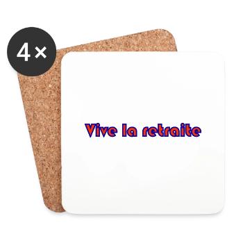 RETRAITE. RETRAITE. RETRAITEE. SENIOR. MAMIE. PAPY - Dessous de verre (lot de 4) - blanc - Devant