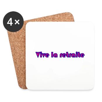 RETRAITE. RETRAITE. RETRAITEE. RETRAITE. - Dessous de verre (lot de 4) - blanc - Devant