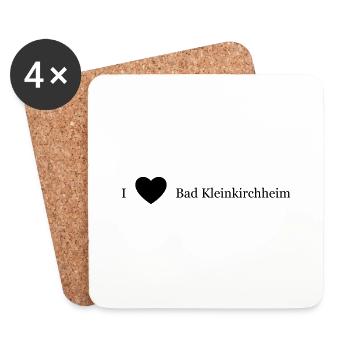 Herz Bad Kleinkirchheim schwarz - Untersetzer (4er-Set) - Weiß - Vorne