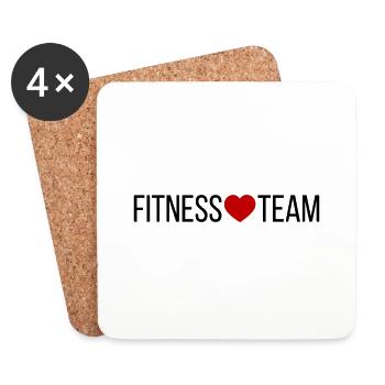 Cœur de l’équipe de fitness - Dessous de verre (lot de 4) - blanc - Devant