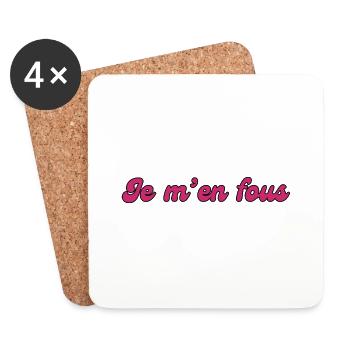 I Don't Care - Zitat Geschenkidee - Untersetzer (4er-Set) - Weiß - Vorne