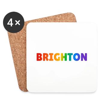 Brighton Regenbogen LGBTQ Gay Pride - Untersetzer (4er-Set) - Weiß - Vorne