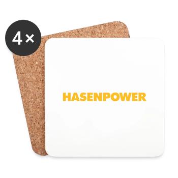 Hasenpower - Untersetzer (4er-Set) - Weiß - Vorne