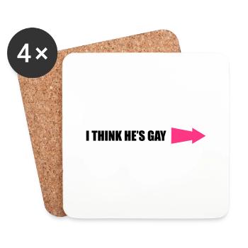 IThinkHe'sGay1 - Dessous de verre (lot de 4) - blanc - Devant