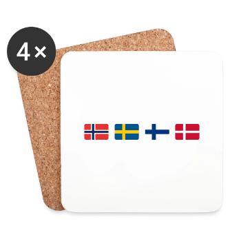 SCANDINAVIAN FLAGS - Untersetzer (4er-Set) - Weiß - Vorne