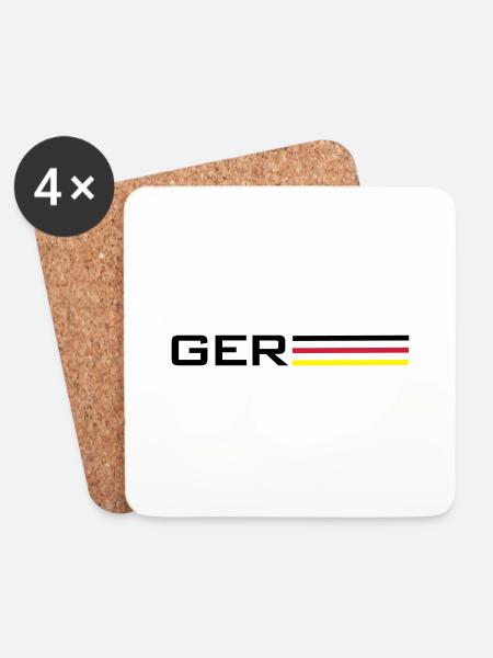 Deutschland GER Symbol - Untersetzer (4er-Set) - Weiß