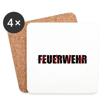 Feuerwehr - Untersetzer (4er-Set) - Weiß - Vorne