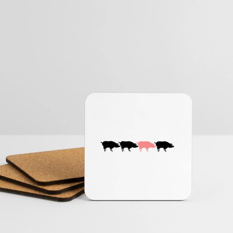 be different row pattern design silhouette outline Coasters (set of 4)
