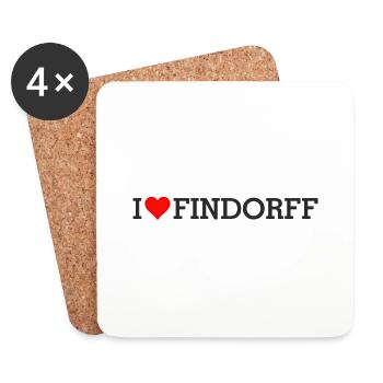 I LOVE BREMEN FINDORFF B - Untersetzer (4er-Set) - Weiß - Vorne