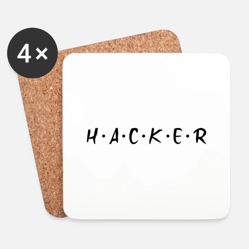 H•A•C•K•E•R | Friends inspired hacker design - Untersetzer (4er-Set) - Weiß