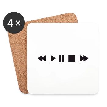 Play Button DJ AC - Untersetzer (4er-Set) - Weiß - Vorne