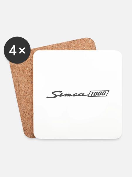 simca 1000 - Coasters (set of 4) - white