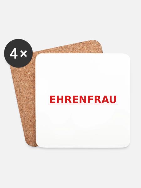 Ehrenfrau rot - Untersetzer (4er-Set) - Weiß