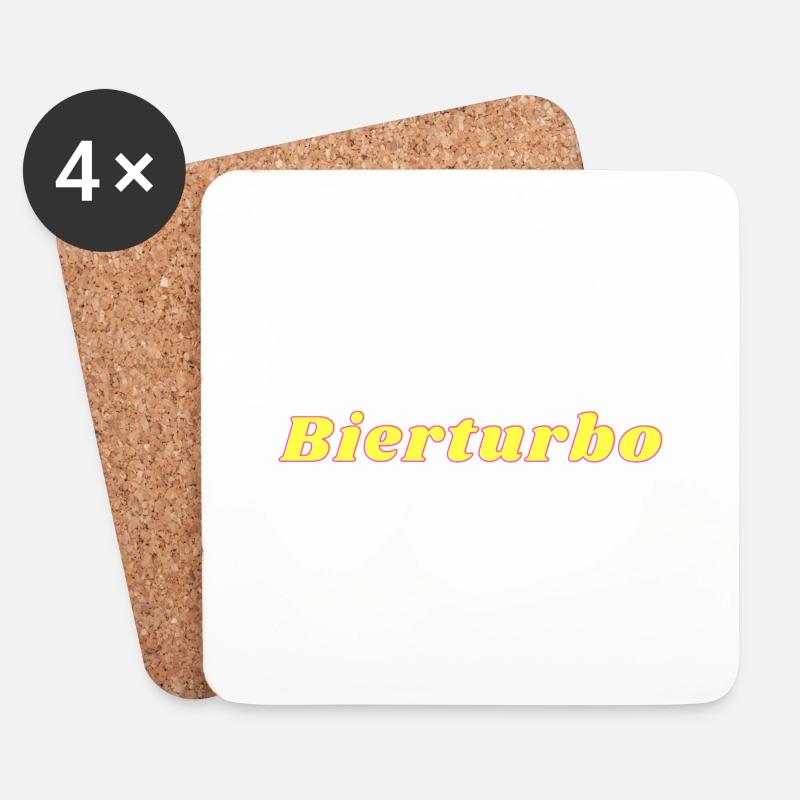 Bierturbo - Untersetzer (4er-Set) - Weiß