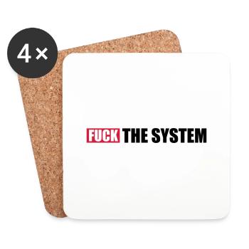 Aufstand fuck the system - Untersetzer (4er-Set) - Weiß - Vorne