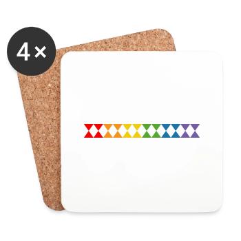 Regenbogen triangles - Untersetzer (4er-Set) - Weiß - Vorne